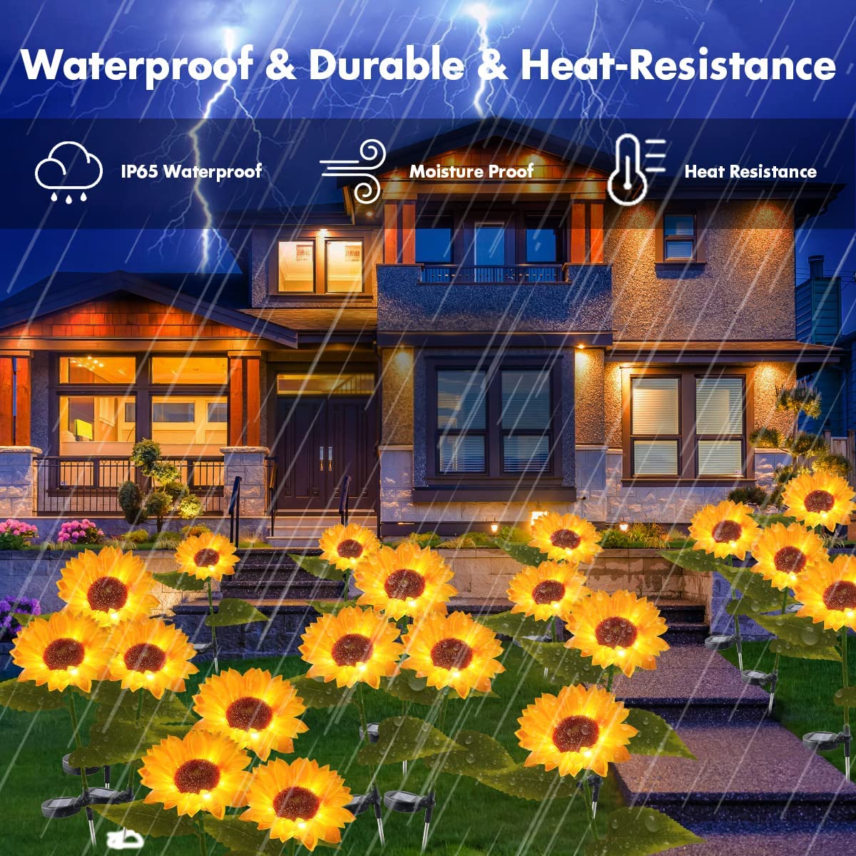 Everlasting Glow-In-The-Dark Solar Sunflower Lights