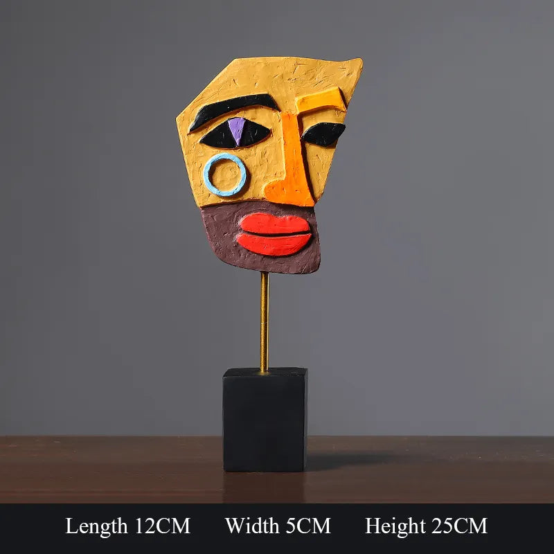 Modern Handcrafted African Art Resin Accents